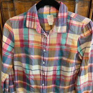 J Crew Plaid Button Down